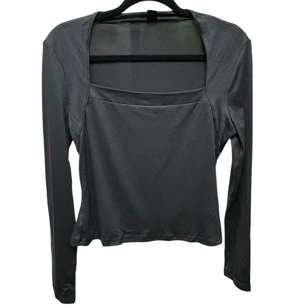 NWOT-L-Shein Square Neck Long Sleeve Top